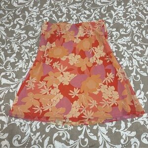 Apostrophe Floral Skirt in Orange and Peach